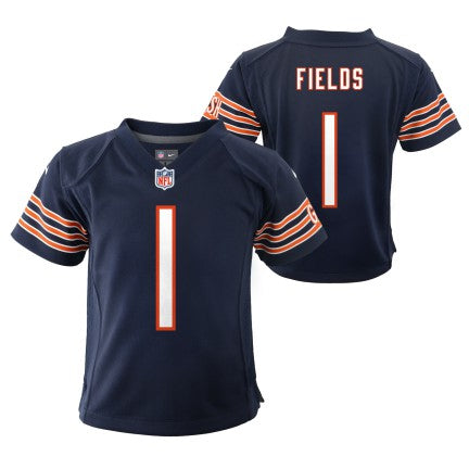 Chicago Bears Justin Fields Nike Child Navy Replica Game Jersey product image 1, provided for visual reference and product