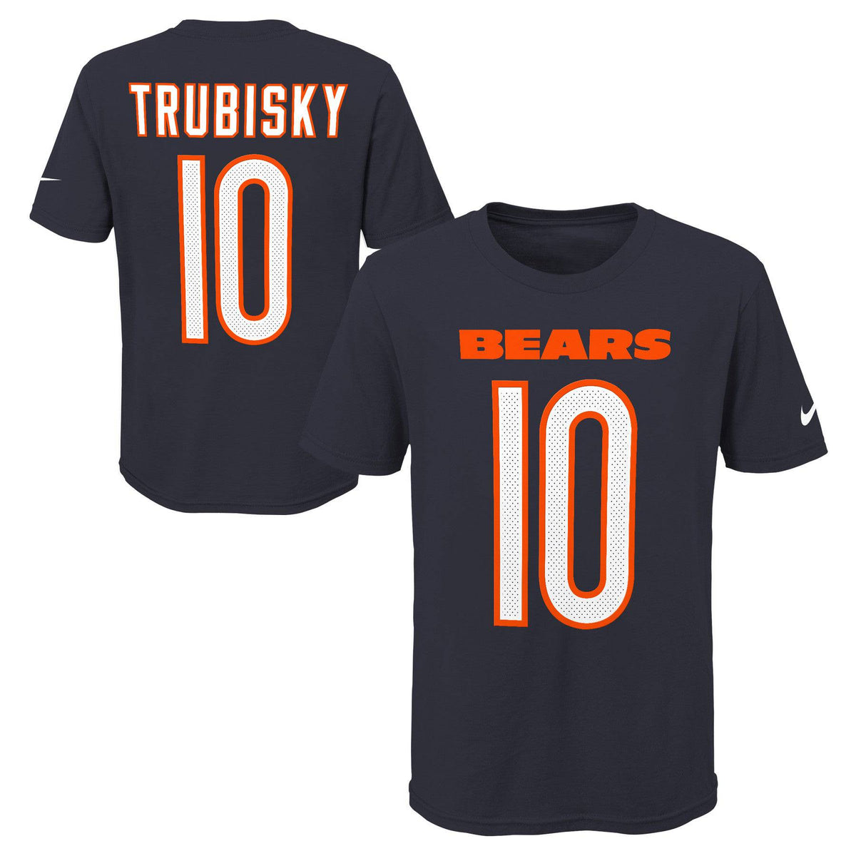 Youth Chicago Bears Mitchell Trubisky Nike Navy Player Game Team Name & Number T-Shirt product image 1, provided for visual