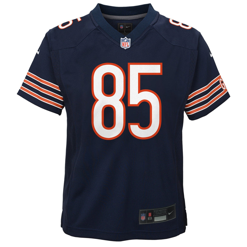 Youth Nike Cole Kmet Navy Chicago Bears Game Jersey product image 2, provided for visual reference and product detail review