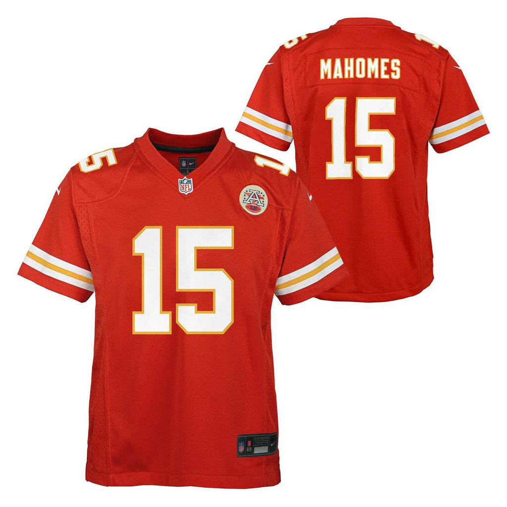 Youth Kansas City Chiefs Patrick Mahomes Nike Red Game Jersey product image 1, provided for visual reference and product