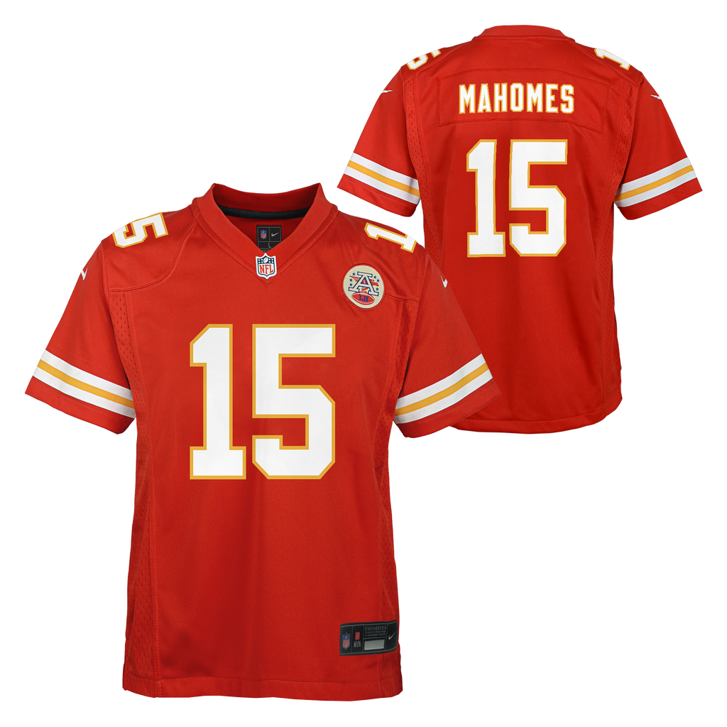 Kids Patrick Mahomes Kansas City Chiefs Red Child Nike Replica Jersey product image 1, provided for visual reference and