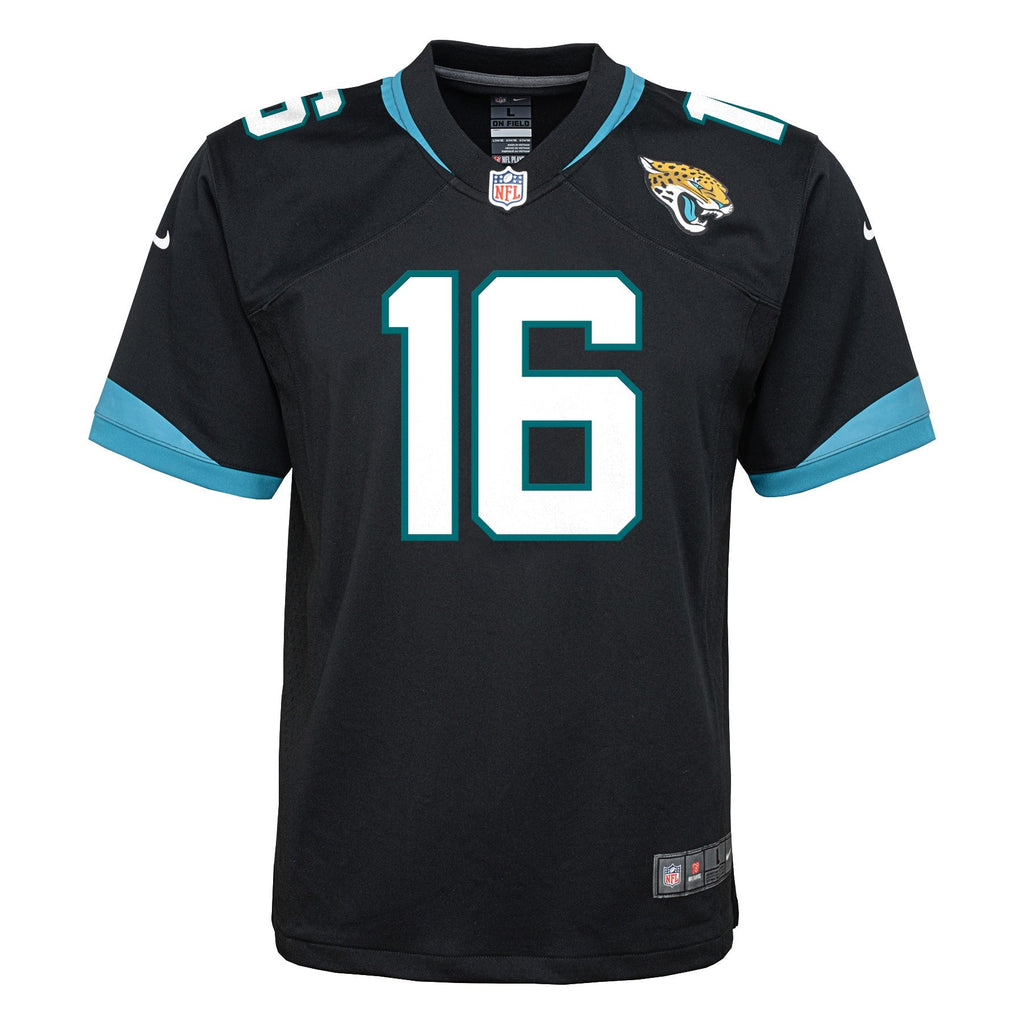 Youth Jacksonville Jaguars Trevor Lawrence Nike Black Alternate Game Jersey product image 2, provided for visual reference