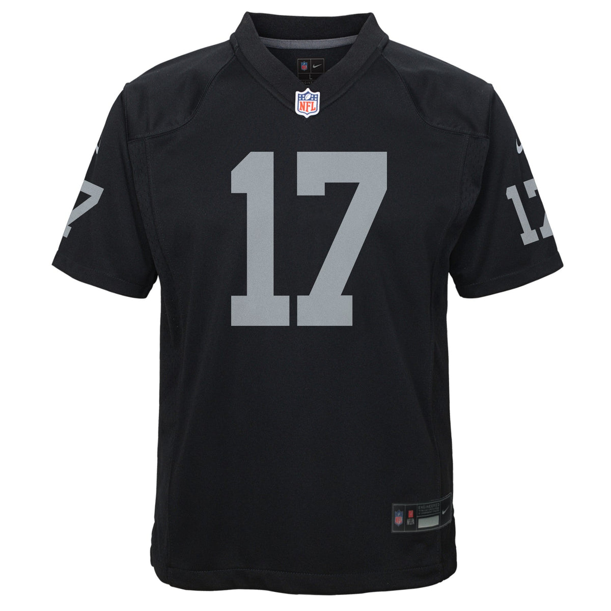 Youth Las Vegas Raiders Davante Adams Black Nike Game Jersey product image 2, provided for visual reference and product