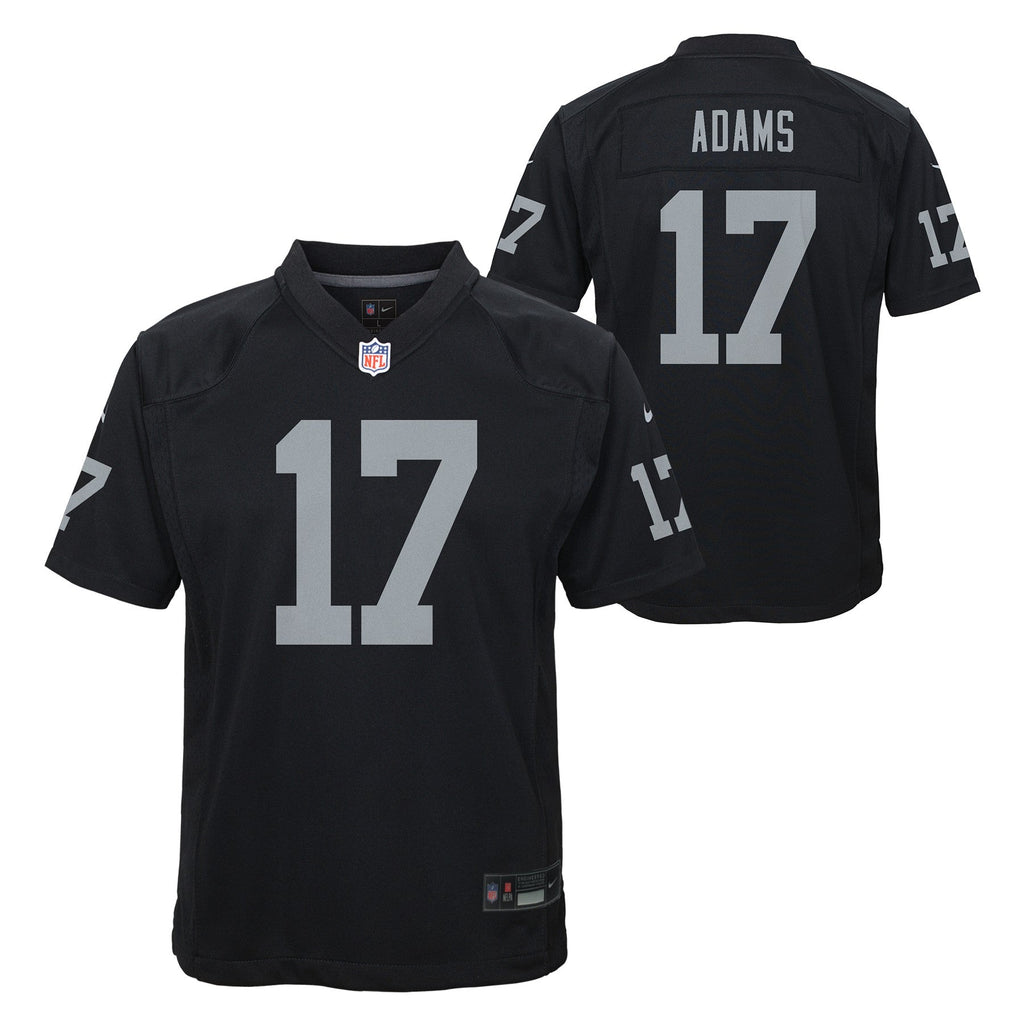 Youth Las Vegas Raiders Davante Adams Black Nike Game Jersey product image 1, provided for visual reference and product