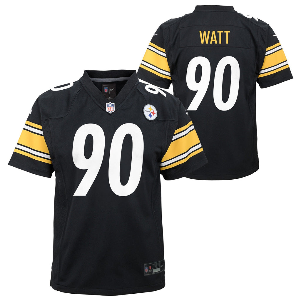 Youth T.J. Watt Pittsburgh Steelers Nike Black Game Jersey product image 1, provided for visual reference and product detail