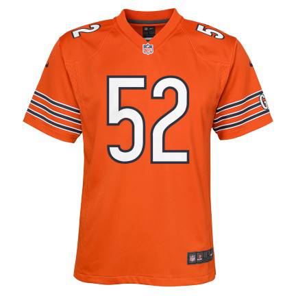 Youth Nike Khalil Mack Alternate Orange Chicago Bears Game Jersey product image 2, provided for visual reference and product