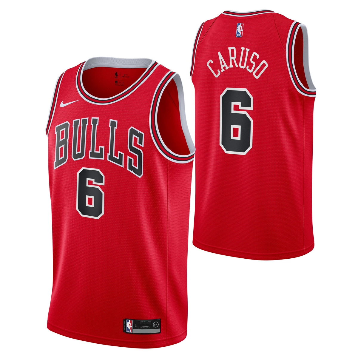Chicago Bulls Alex Caruso Youth Red Nike Replica Jersey product image 1, provided for visual reference and product detail
