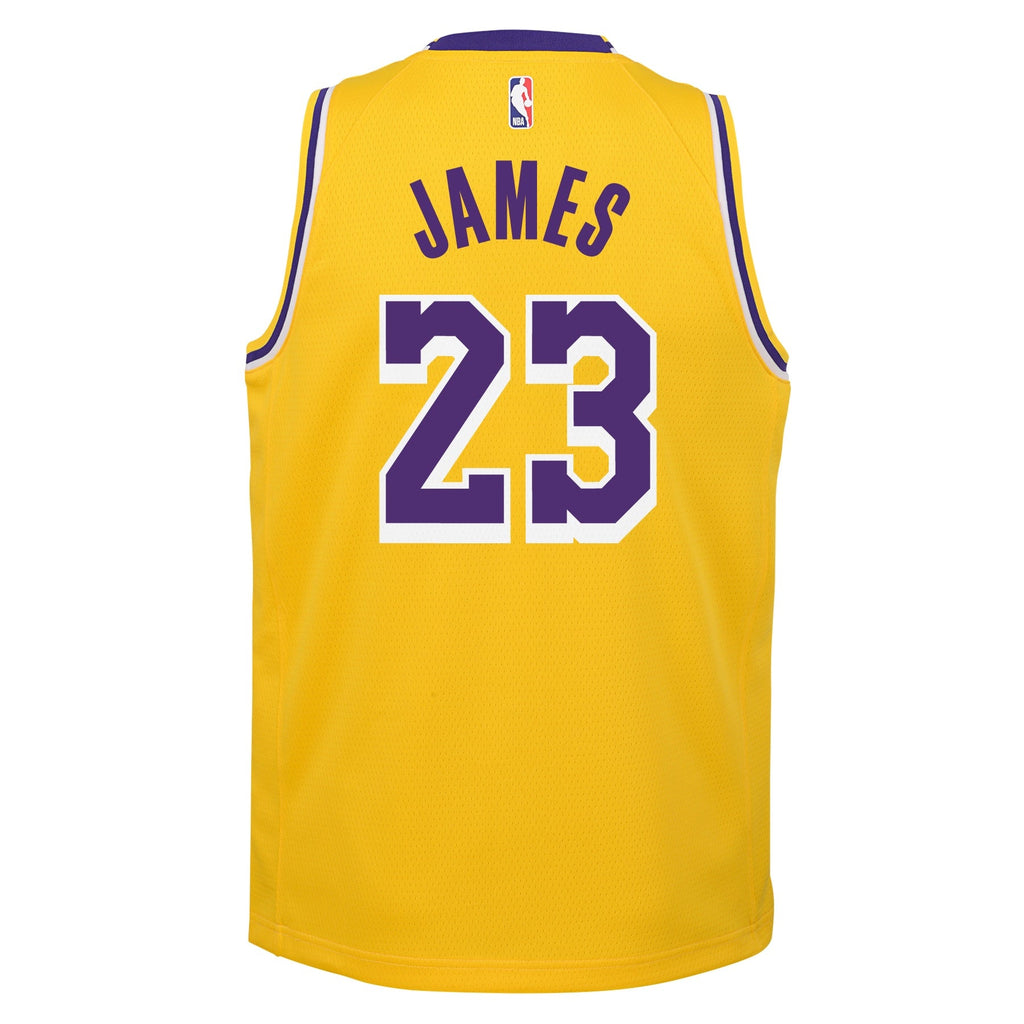 Youth Los Angeles Lakers LeBron James Nike Gold Swingman Jersey - Icon Edition product image 3, provided for visual