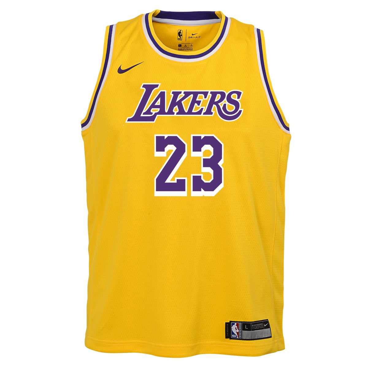 Youth Los Angeles Lakers LeBron James Nike Gold Swingman Jersey - Icon Edition product image 2, provided for visual