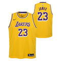 Youth Los Angeles Lakers LeBron James Nike Gold Swingman Jersey - Icon Edition product image 1, provided for visual