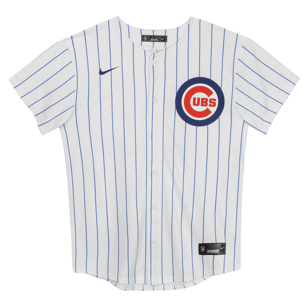 Chicago Cubs Toddler Nike White Home Replica Jersey product image 1, provided for visual reference and product detail review