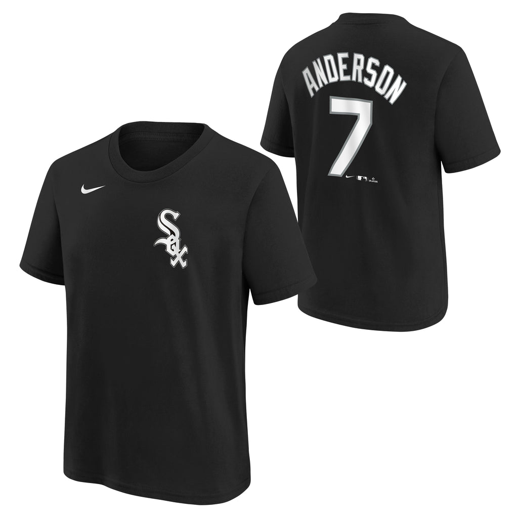 Youth Chicago White Sox Tim Anderson Nike Black Name & Number T-Shirt product image 1, provided for visual reference and