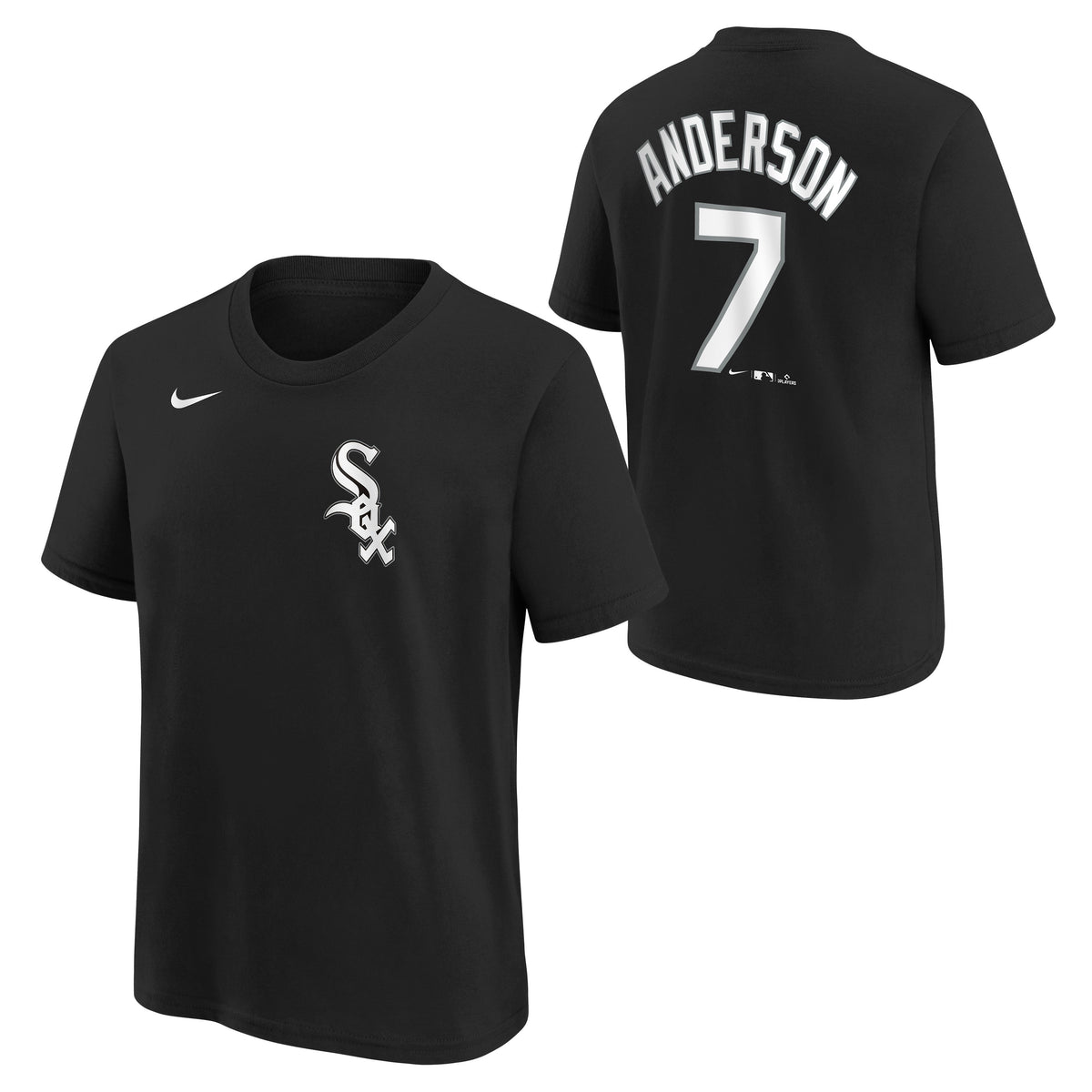 Youth Chicago White Sox Tim Anderson Nike Black Name & Number T-Shirt product image 1, provided for visual reference and