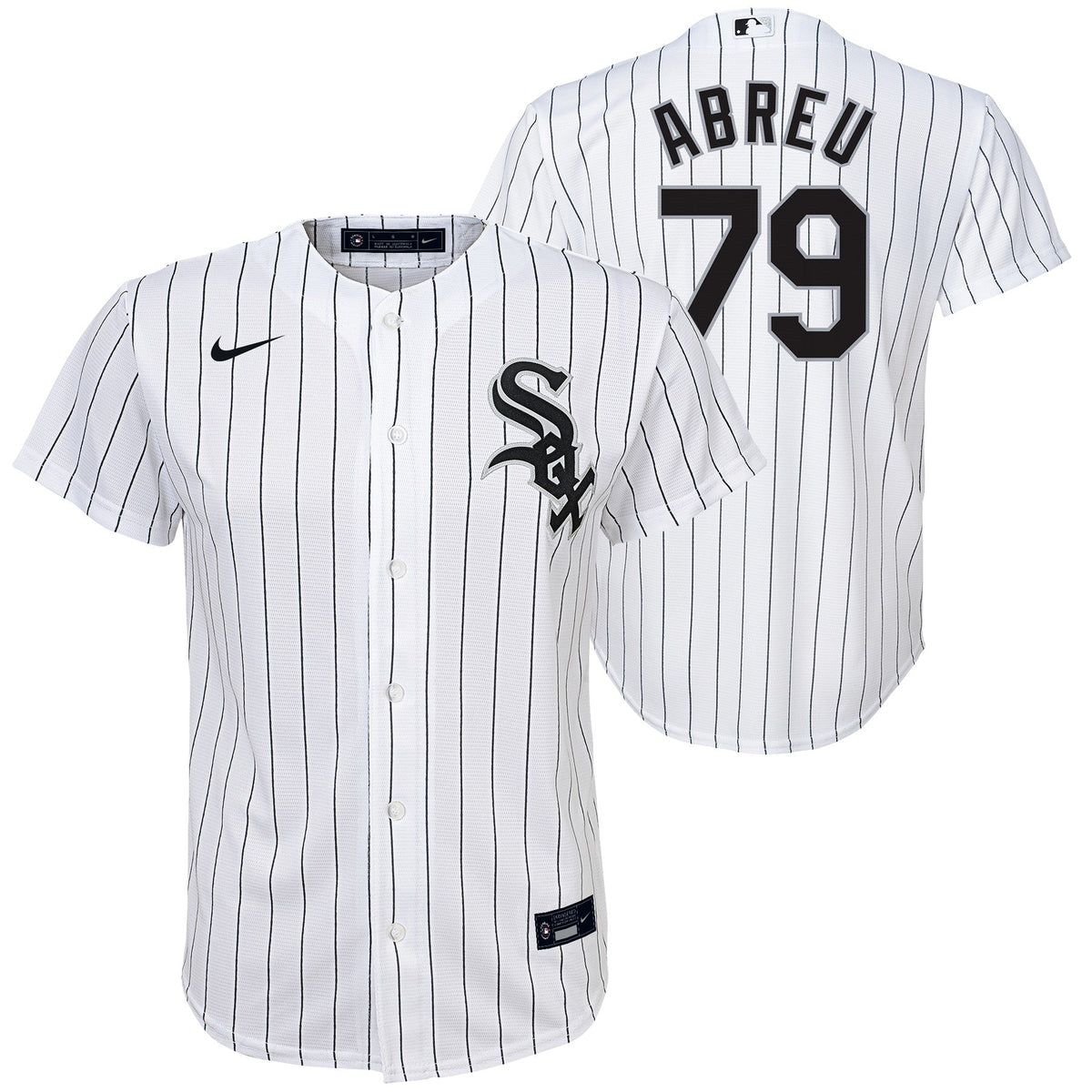 Child Jose Abreu Chicago White Sox Nike Home White Replica Kids Jersey product image 1, provided for visual reference and