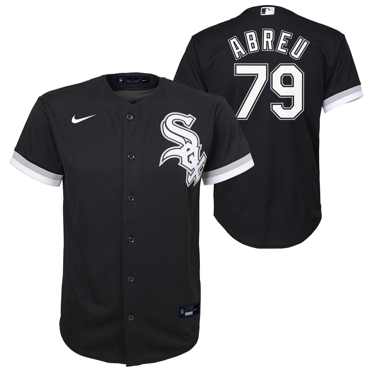 Child Jose Abreu Chicago White Sox Nike Black Alternate Replica Team Jersey product image 1, provided for visual reference