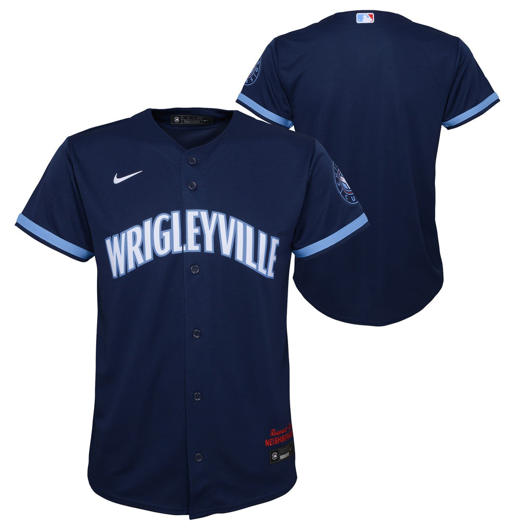 Youth Chicago Cubs Nike Navy City Connect Replica Jersey product image 1, provided for visual reference and product detail