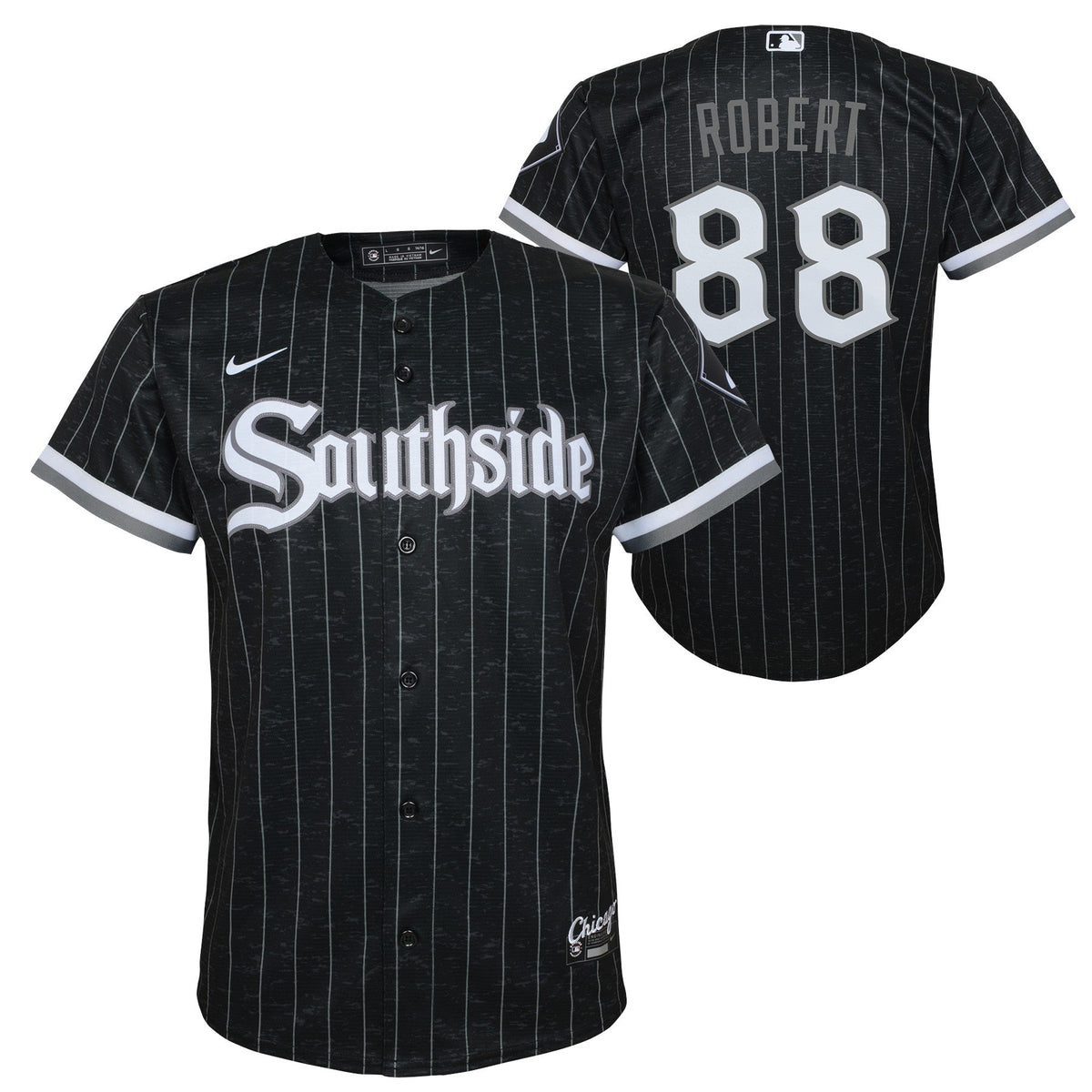 Child Luis Robert Chicago White Sox Nike Black City Connect Replica Jersey product image 1, provided for visual reference