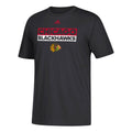 Mens Chicago Blackhawks Adi Box Go To Adidas Black T-Shirt product image 1, provided for visual reference and product detail