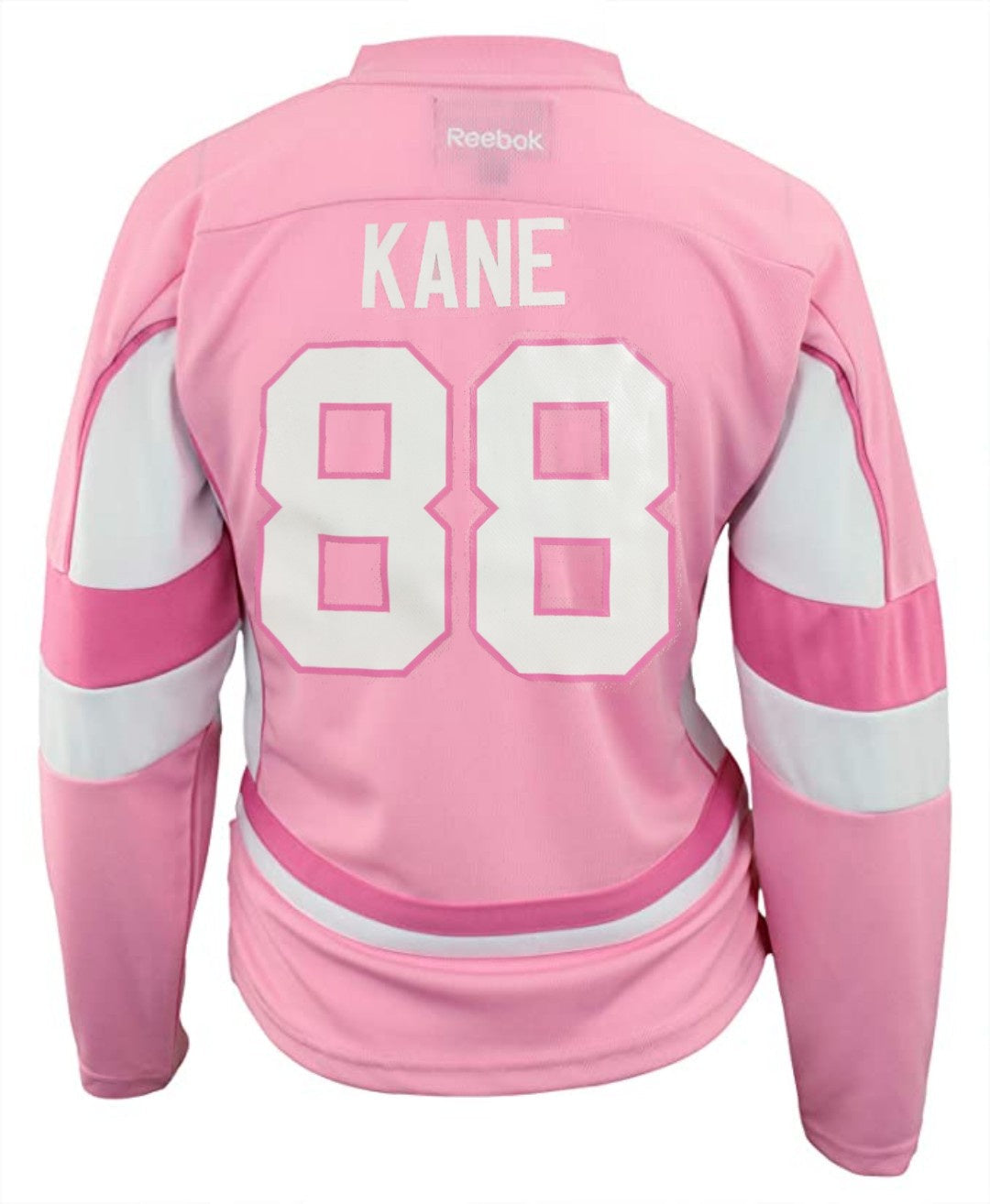 Youth Girls Patrick Kane Chicago Blackhawks Pink Replica Player Jersey product image 1, provided for visual reference and
