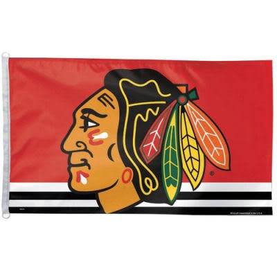Chicago Blackhawks NHL Primary Logo 3X5 Red Flag product image 1, provided for visual reference and product detail review