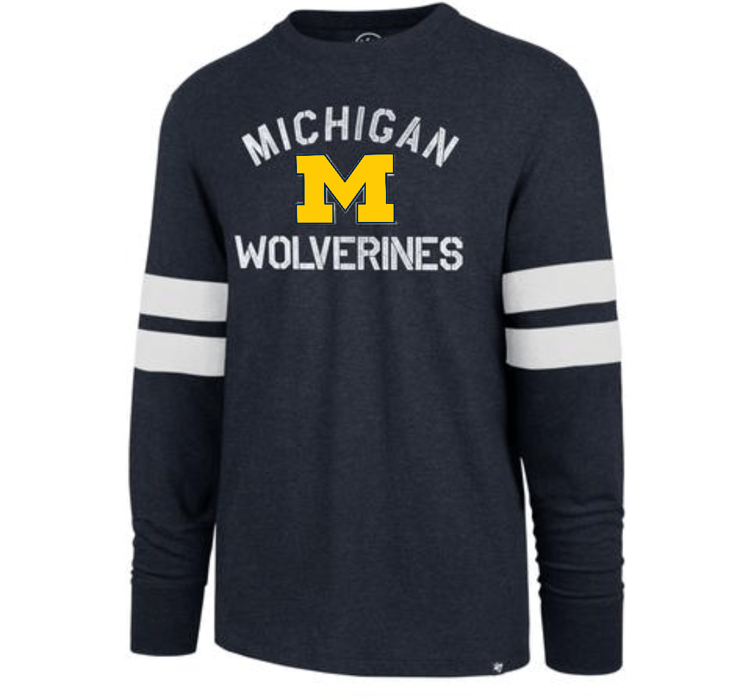 Michigan Wolverines Club Scramble Long Sleeve T-Shirt By ’47 Brand for Men product image 1, provided for visual reference