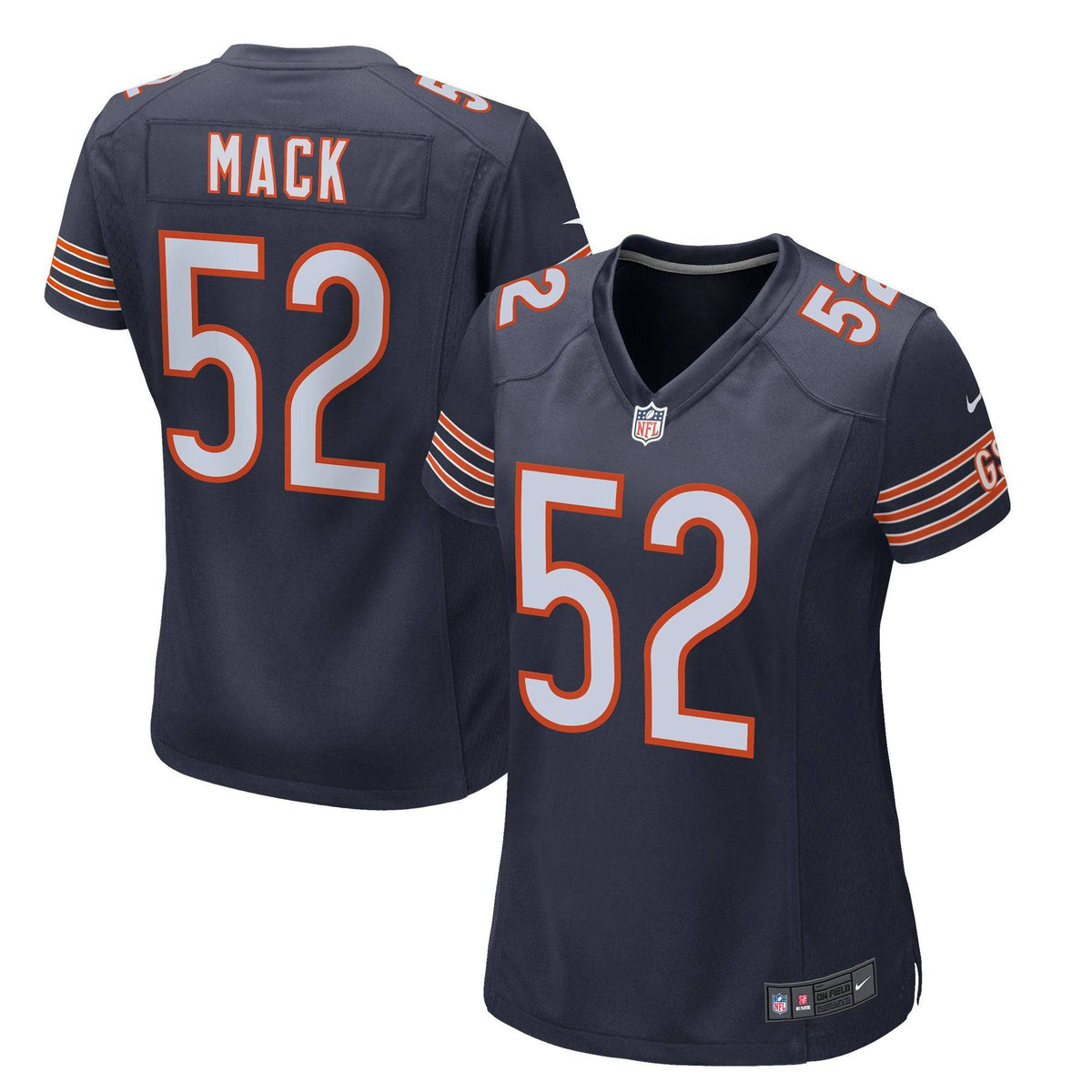 Chicago Bears Khalil Mack Nike Navy Game Jersey for Women product image 1, provided for visual reference and product detail