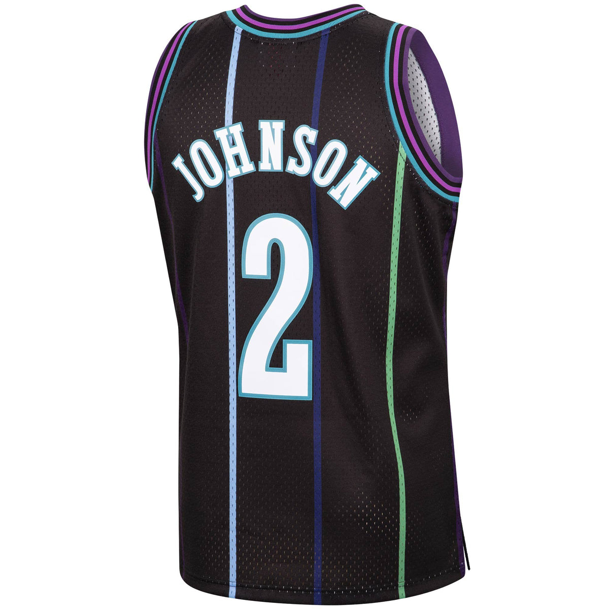 Charlotte Hornets Larry Johnson Mitchell & Ness 1992-93 Hardwood Classics Reload 2.0 Swingman Jersey-Black for Men product