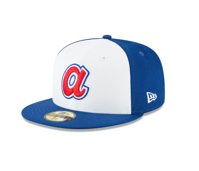 Atlanta Braves Cooperstown Collection White/Royal 59Fifty Fitted Hat for Men product image 7, provided for visual reference