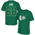 Chicago Blackhawks Patrick Kane St. Patricks's Name & Number T-Shirt for Men product image 1, provided for visual reference