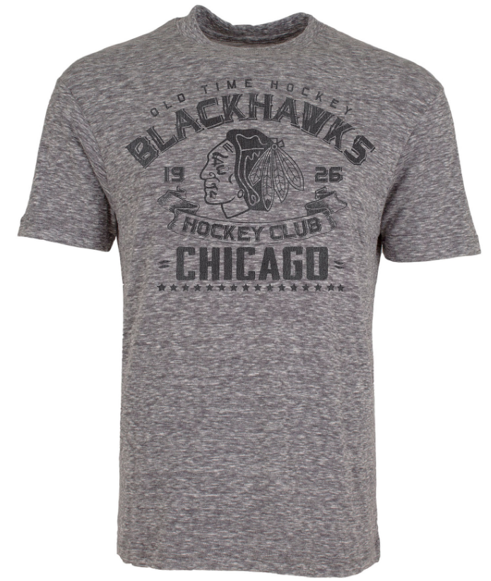 Chicago Blackhawks Granite Crewneck Knarly T-Shirt for Men product image 1, provided for visual reference and product detail