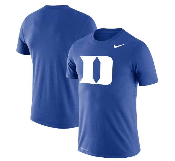Duke Blue Devils Nike Legend Primary Logo Dri-Fit Cotton Performance T-Shirt product image 1, provided for visual reference