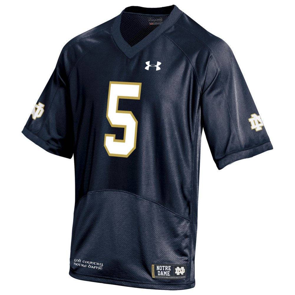 Notre Dame Fighting Irish Under Armour NCAA Men Premier Navy Sideline Replica #5 Jersey product image 1, provided for visual