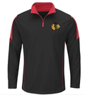 Mens Chicago Blackhawks Status Inquiry Long Sleeve 1/4 Zip Pullover Fleece By Majestic product image 1, provided for visual