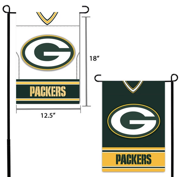 NFL Green Bay Packers 12.5" x 18" Double-Sided Jersey Foil Garden Flag product image 1, provided for visual reference and