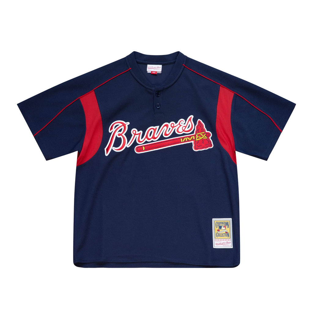 Atlanta Braves Chipper Jones 2003 Mitchell & Ness Navy Cooperstown Batting Practice Jersey for Men product image 2, provided