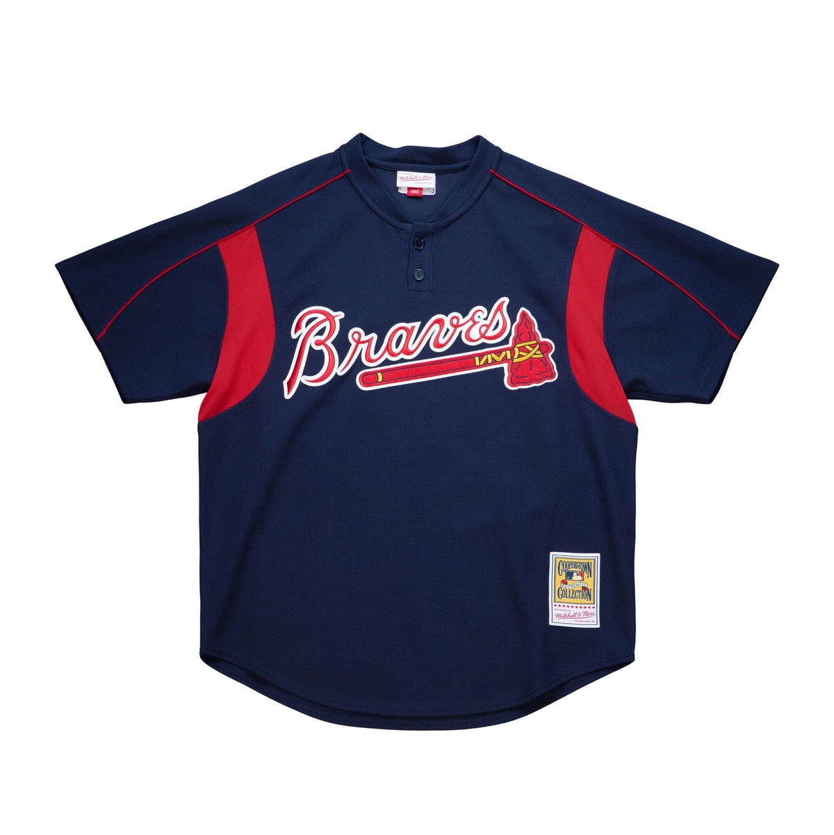 Atlanta Braves John Smoltz 2003 Mitchell & Ness Navy Cooperstown Batting Practice Jersey for Men product image 2, provided