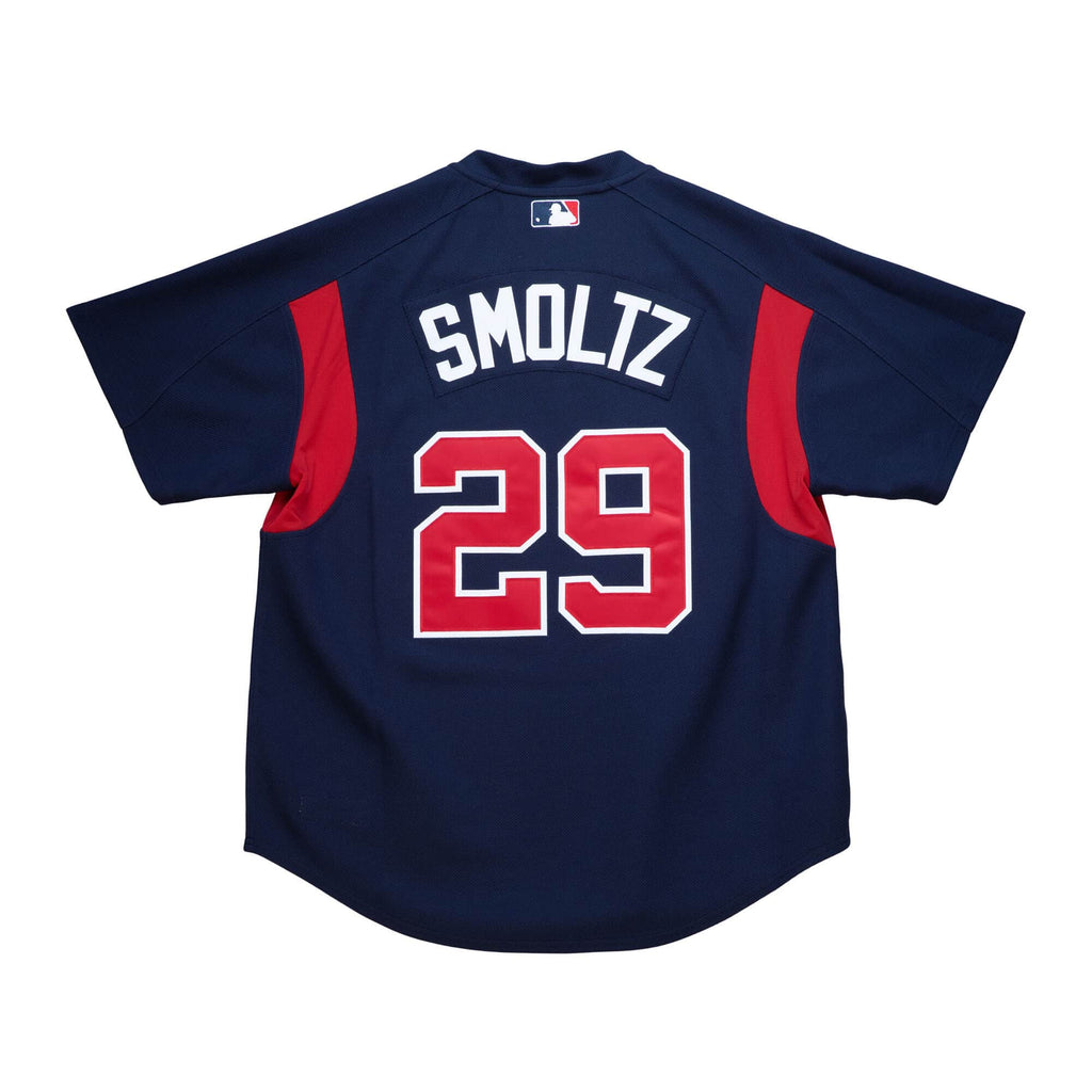Atlanta Braves John Smoltz 2003 Mitchell & Ness Navy Cooperstown Batting Practice Jersey for Men product image 1, provided