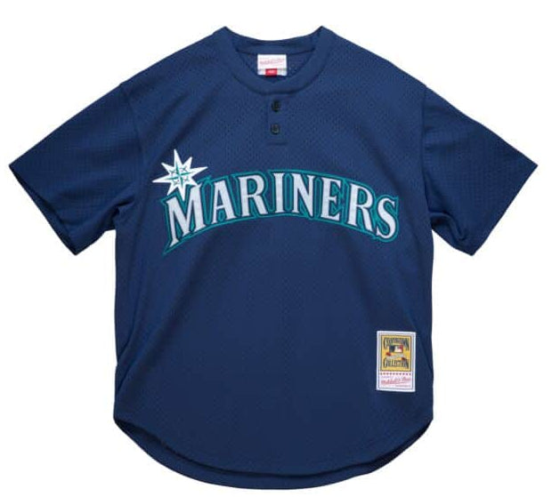 Seattle Mariners Ichiro Suzuki 2002 Mitchell & Ness Navy Cooperstown Collection Mesh Batting Practice Jersey for Men product