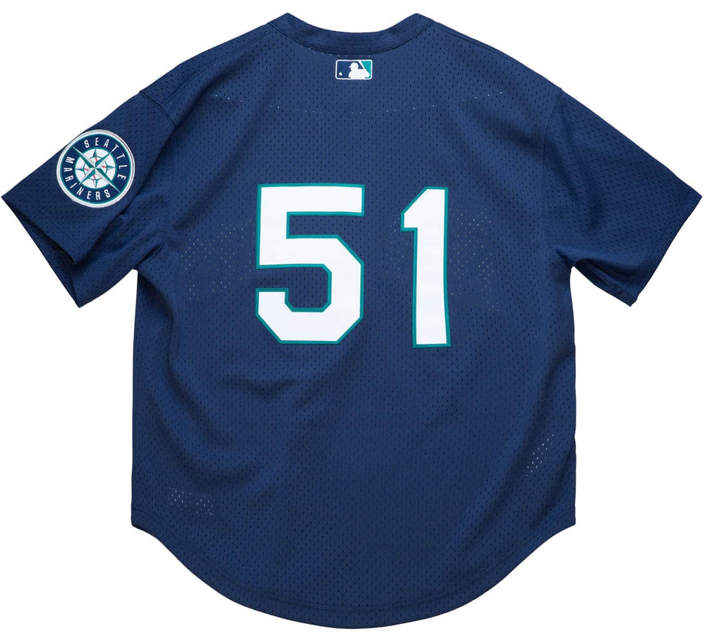 Seattle Mariners Ichiro Suzuki 2002 Mitchell & Ness Navy Cooperstown Collection Mesh Batting Practice Jersey for Men product