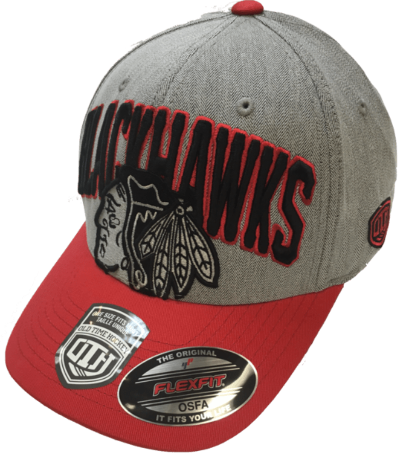NHL Chicago Blackhawks Chopper Old Time Hockey Structured Baseball Flexfit Hat for Men product image 1, provided for visual