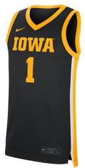 NCAA Iowa Hawkeyes Black #1 Replica Basketball Jersey for Men product image 1, provided for visual reference and product