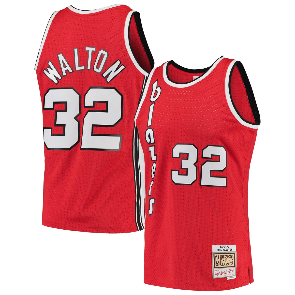 Bill Walton Portland Trail Blazers 1976 Mitchell & Ness Red Hardwood Classics Swingman Jersey for Men product image 1,