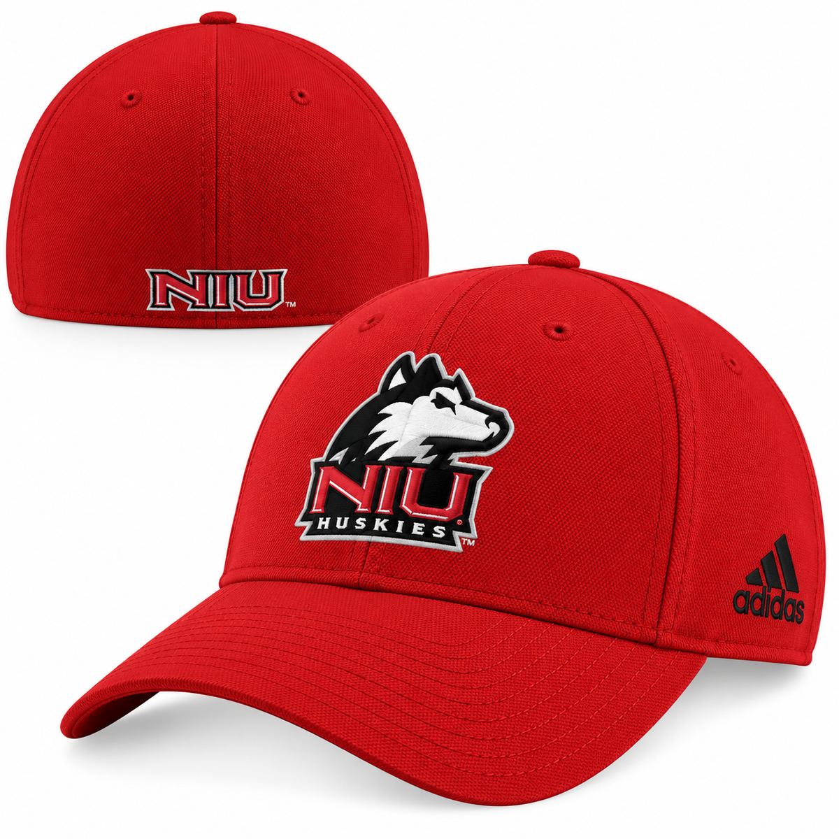 adidas Northern Illinois Huskies Basic Logo Flex Hat product image 1, provided for visual reference and product detail review