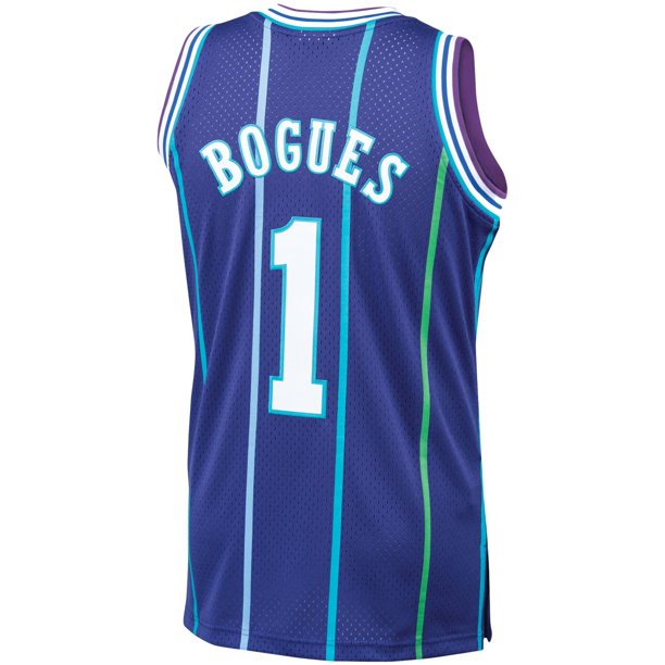 Youth Charlotte Hornets Muggsy Bogues Mitchell & Ness Purple 1994-95 Hardwood Classics Swingman Jersey product image 3,