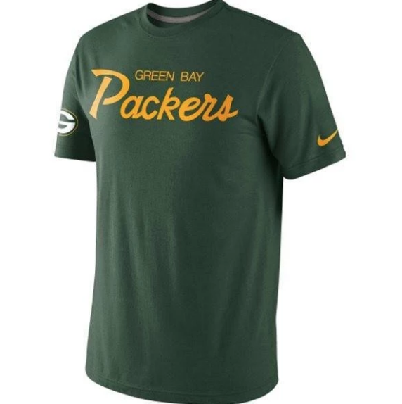 Nike Green Bay Packers Tri-Script Tri-Blend T-Shirt - Green product image 1, provided for visual reference and product