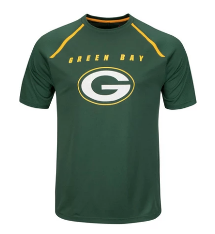 Mens Fanfare Green Bay Packers VIII Short Sleeve Crew Neck T-Shirt product image 1, provided for visual reference and