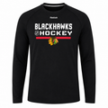 Chicago Blackhawks Youth Center Ice Speedwick Long Sleeve T-Shirt By Reebok-Black product image 1, provided for visual