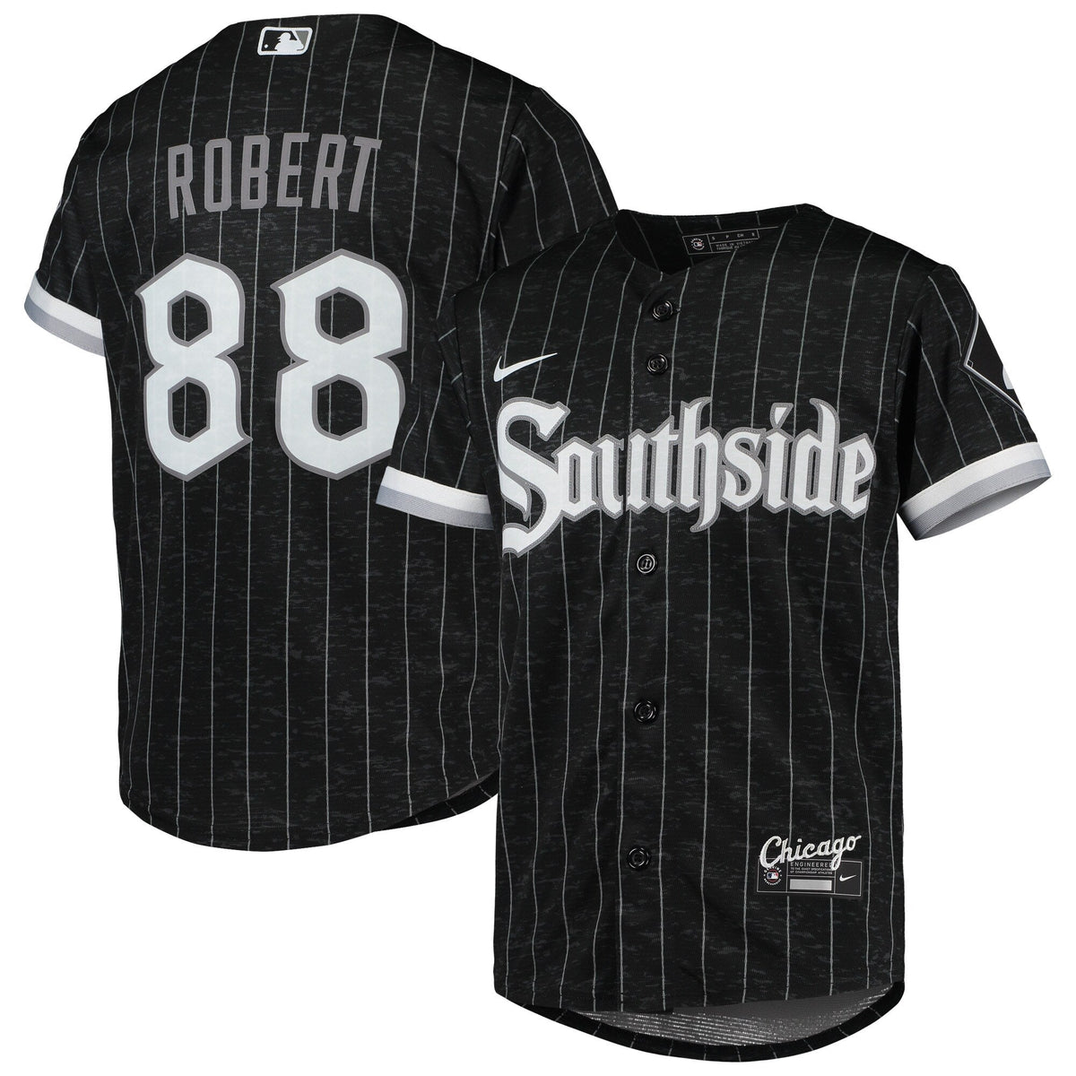 Youth Chicago White Sox Luis Robert Nike Black/Anthracite City Connect Replica Player Jersey product image 1, provided for