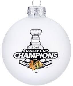 2015 Chicago Blackhawks Stanley Cup Champions Christmas Ornament product image 1, provided for visual reference and product