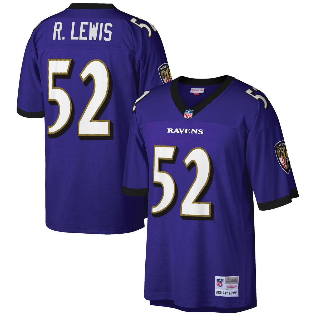 Baltimore Ravens Ray Lewis Mitchell & Ness Purple Legacy Replica Jersey for Men product image 1, provided for visual